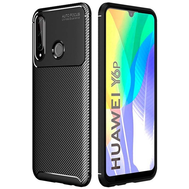 Силиконов гръб Nordic, Huawei Y6p, Business Carbon, Черен