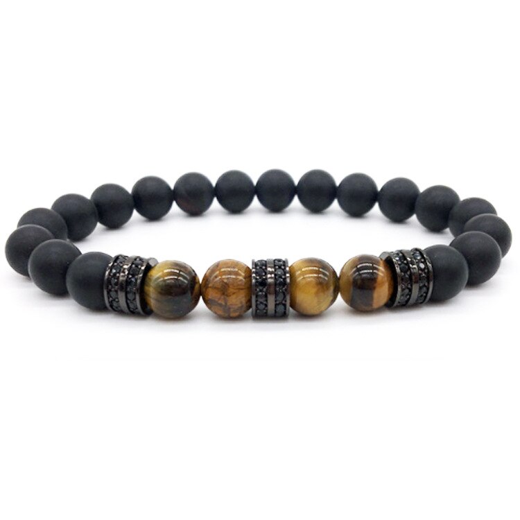 Bratara barbati MYSTYLE Brown Zircone stone