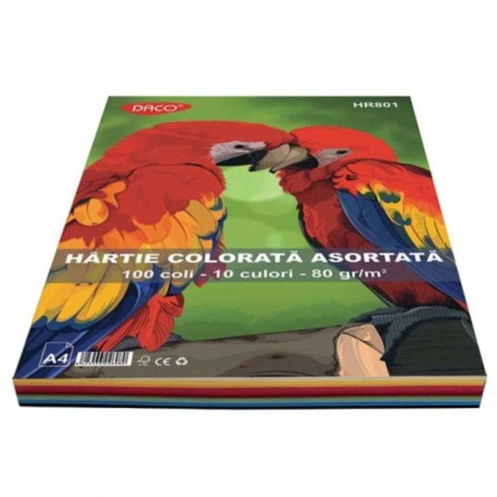 Daco A4-es másolópapír, 100 lap/felső, 80 g/m², 10 szín