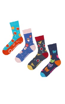 Set Sosete 4 Modele Diferite, Multicolor, Unisex, Soxo Good,35-40 EU Set Sosete 4 Modele Diferite, Multicolor, Unisex, Soxo Good,35-40 EU