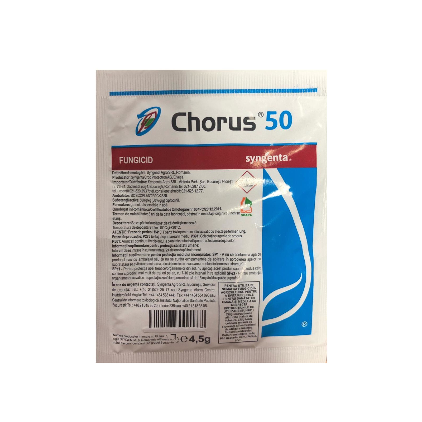 Fungicid impotriva putregaiului cenusiu ,Chorus 50 WG 4.5 GR