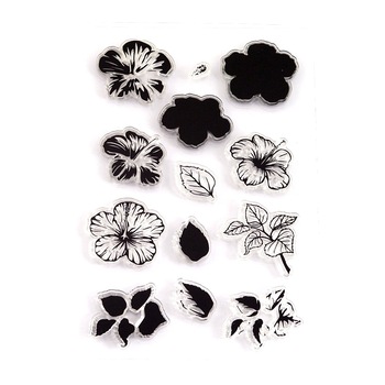 Set 12 stampile din silicon - motive florale Set 12 stampile din silicon - motive florale