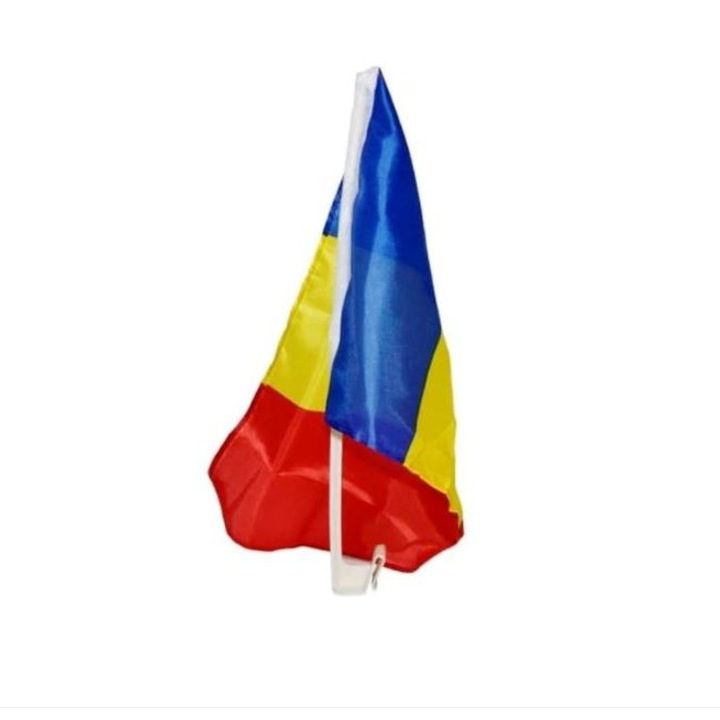 Drapel Romania pentru masina, cu suport, 45 x 30 cm