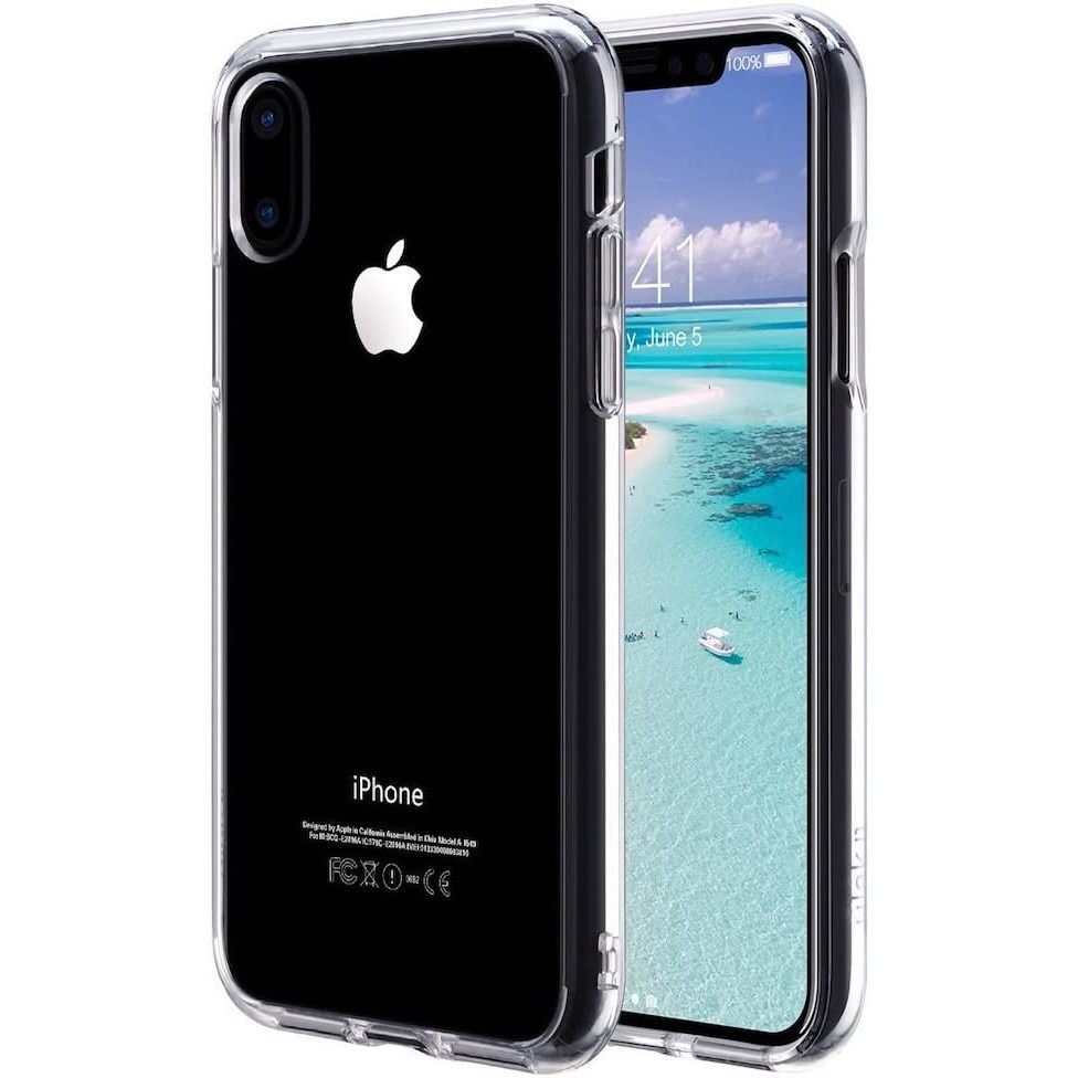 Husa protectie compatibila cu iPhone X / iPhone XS din silicon transparent, ultra-slim 0.3 mm, perfect fit, anti alunecare, PlanetPhone