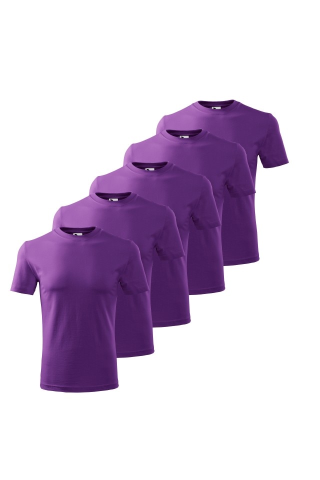 Set 5 tricouri pentru barbati, Violet, P73-64, Mov