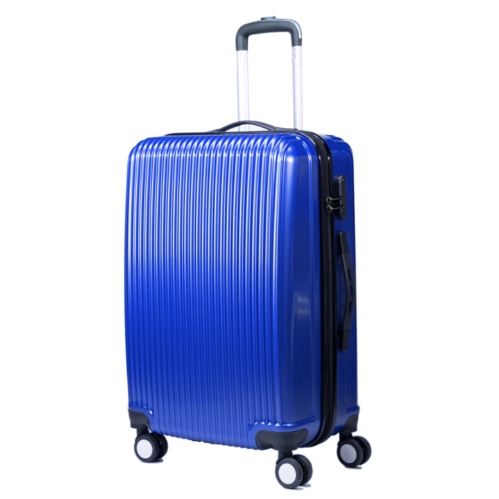 Куфар с колелца SHL-PAK, поликарбонат, син, 67,3x29,2x47 см