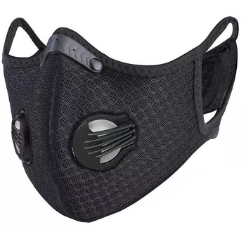 Masca de Protectie Neagra, Aspect Modern, Sport, cu Filtru de Carbon, 2 Valve Masca de Protectie Neagra, Aspect Modern, Sport, cu Filtru de Carbon, 2 Valve