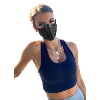 Masca de Protectie Neagra, Aspect Modern, Sport, cu Filtru de Carbon si 2 Valve Masca de Protectie Neagra, Aspect Modern, Sport, cu Filtru de Carbon si 2 Valve