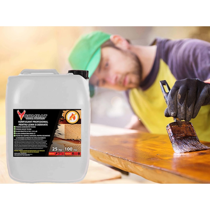 Solutie ignifuga Combat Total Protect 100 metri patrati 25 kg - eMAG.ro