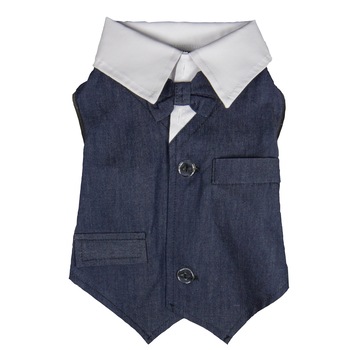 Camasa cu papion PRIMA, caini pisici DENIM/Alb, marime 22x36 cm, 1 bucata Camasa cu papion PRIMA, caini pisici DENIM/Alb, marime 22x36 cm, 1 bucata