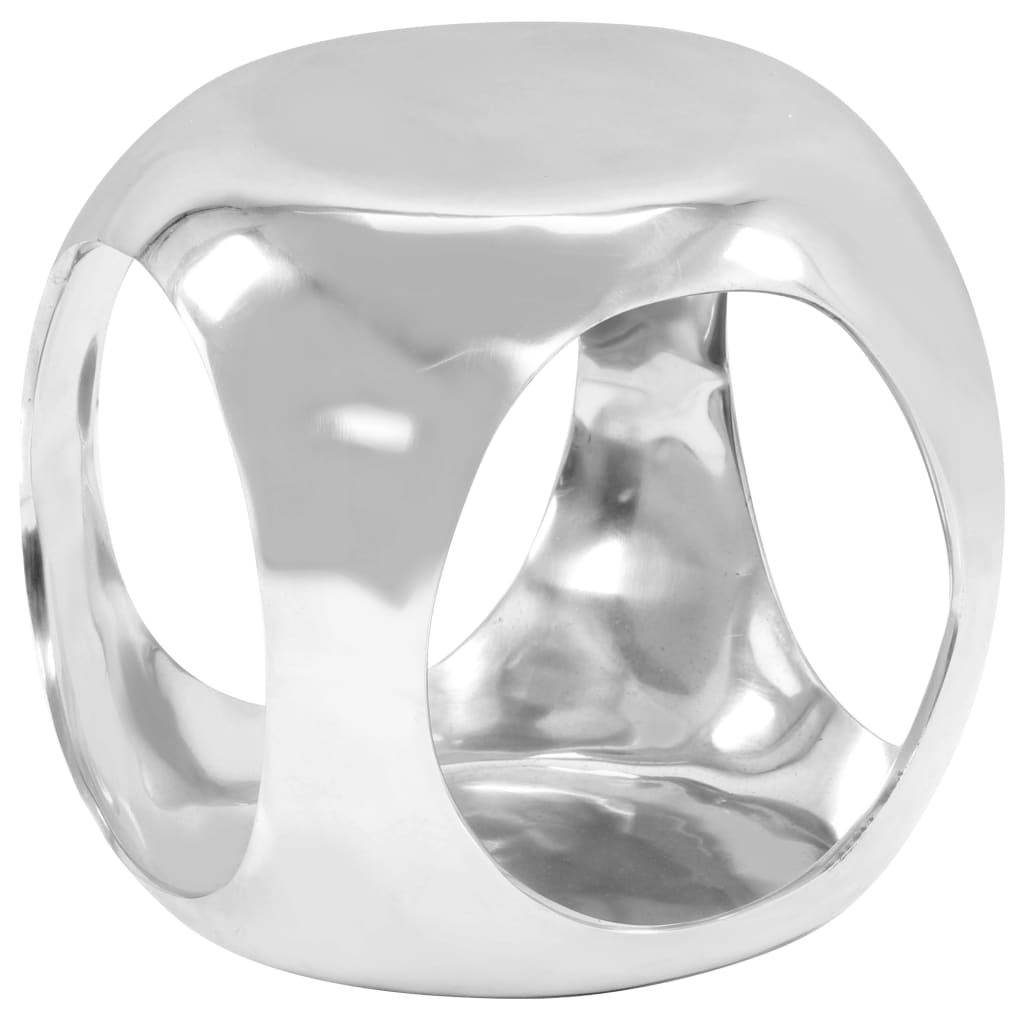 Masa de capat vidaXL, Aluminiu, 35 x 35 x 35 cm, Argintiu