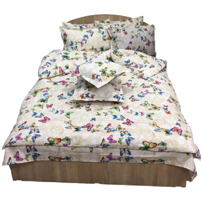 Set lenjerie pat dublu XL, din bumbac 100%, opt piese, by Liz Line-D8137XL