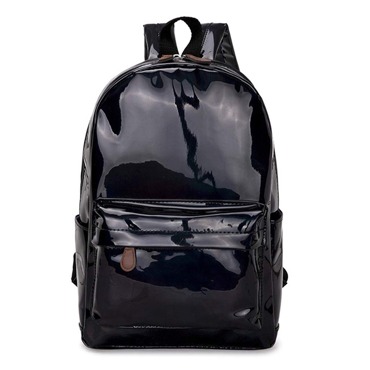 Rucsac holographic, casual sau pentru scoala, pentru femei sau fete, negru