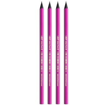 Set 4 creioane, Zola®, mov, cu varf negru, din lemn Set 4 creioane, Zola®, mov, cu varf negru, din lemn