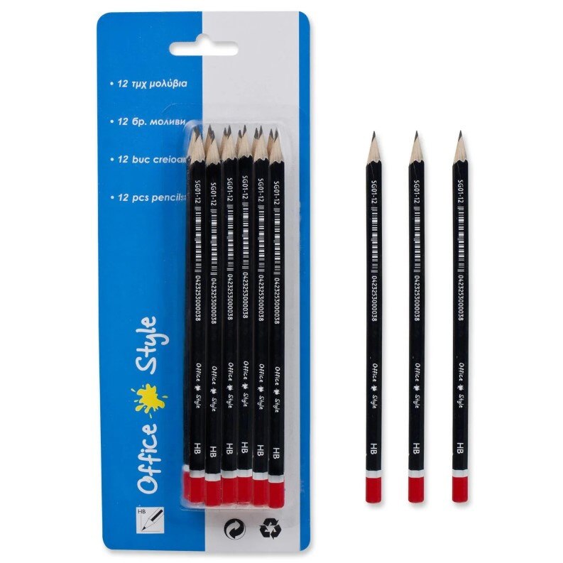 Set 12 creioane, Zola®, negru / rosu, HB