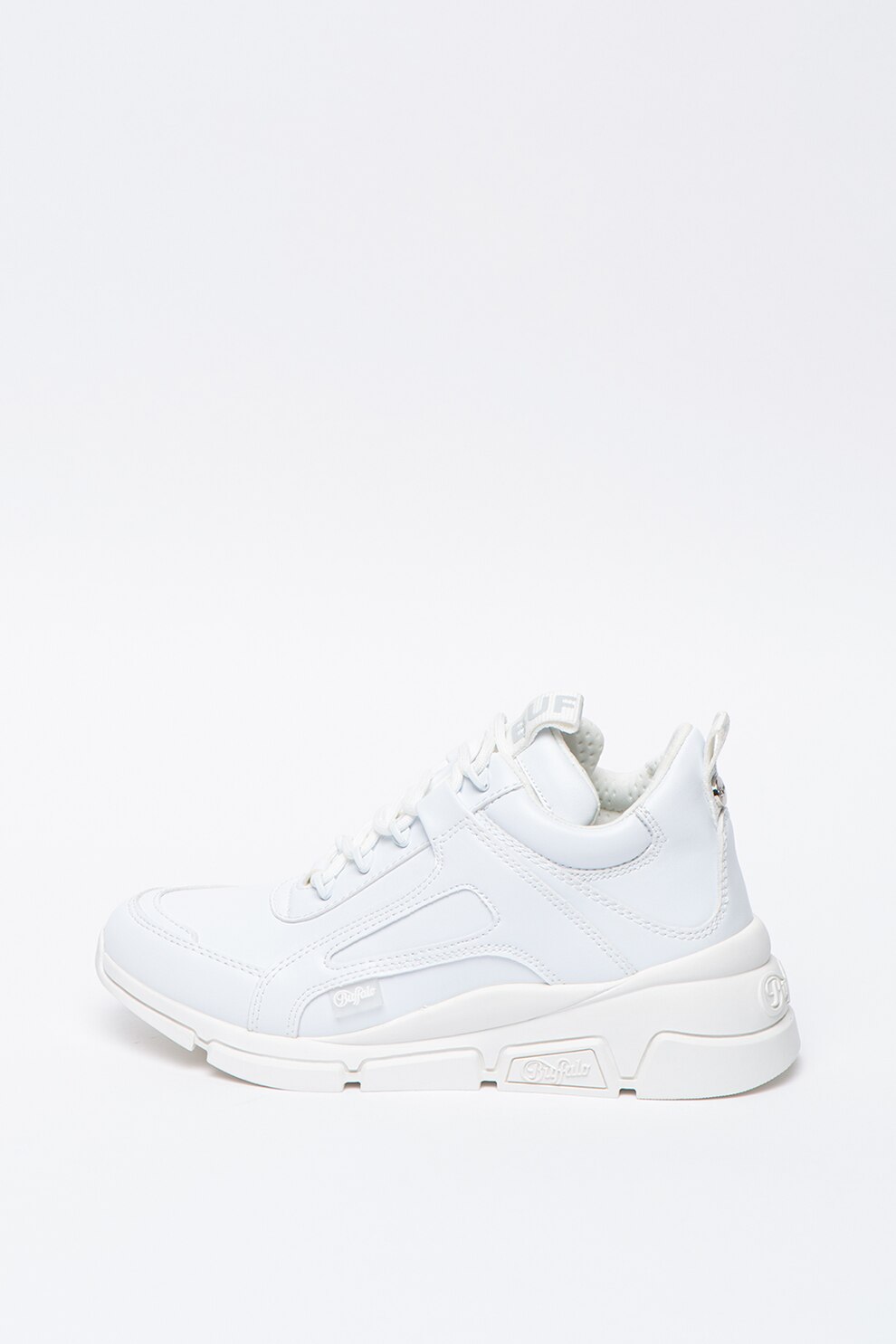 Buffalo, Pantofi sport wedge de piele ecologica Batter Sleek, Alb, 40