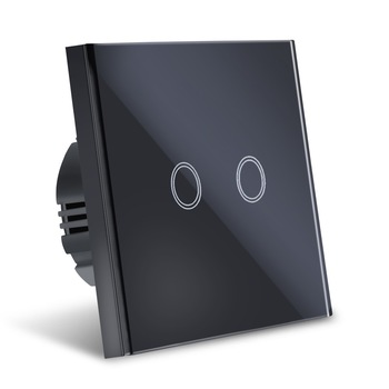Intrerupator Touch Techstar®, Sticla Securizata, Design Modern, Iluminare LED, 2 Faze, Negru Intrerupator Touch Techstar®, Sticla Securizata, Design Modern, Iluminare LED, 2 Faze, Negru