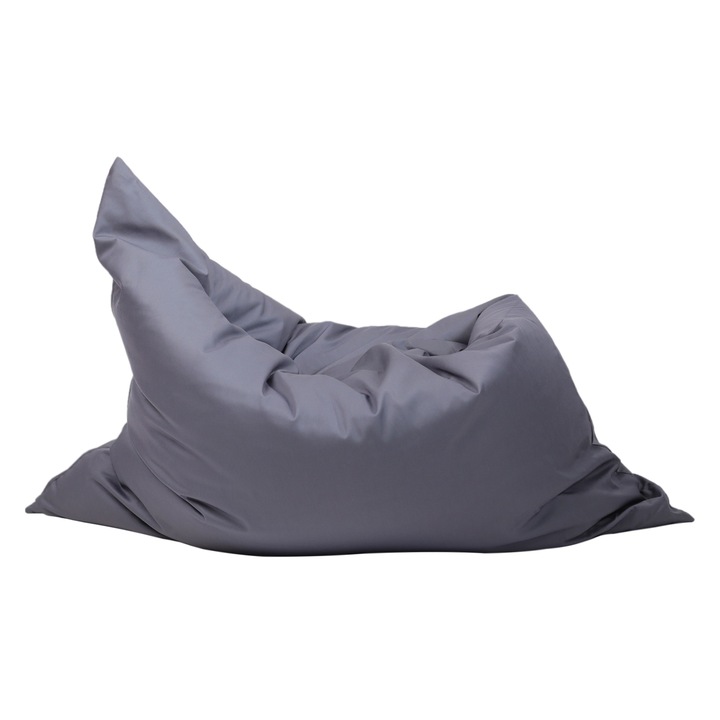 Fotoliu puf pentru copii sau adulti cu husa detasabila, gri, 120 x 100 cm, beanbag