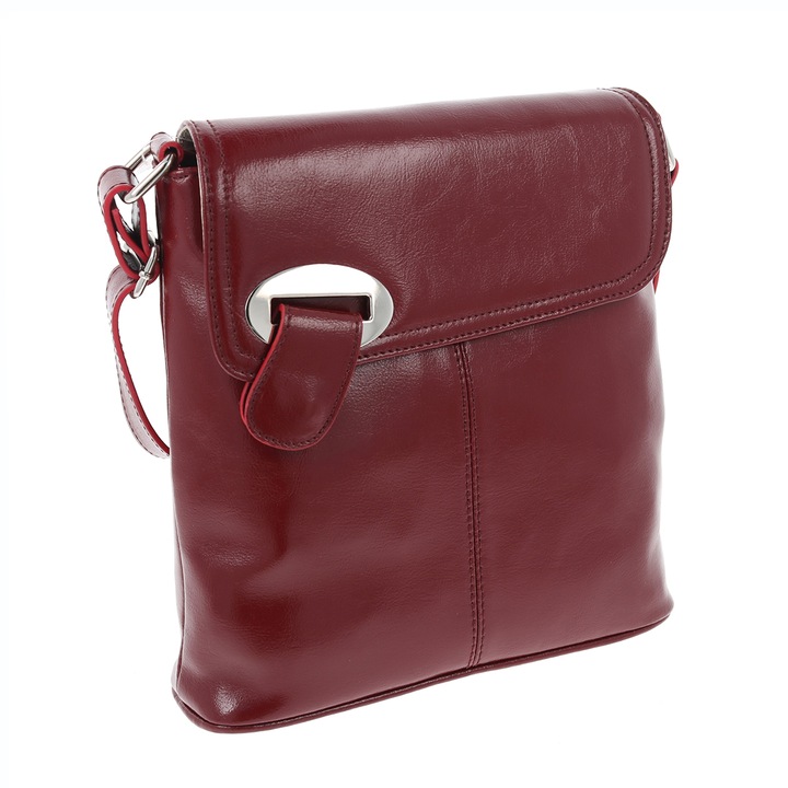 Geanta casual de umar din piele bordo model 75, MAGAZINUL DE GENTI