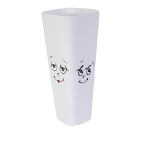 Vaza decorativa/Suport flori din portelan , pictata manual, 16.5x8 cm