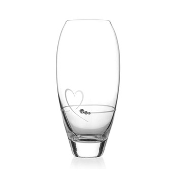 Vaza de Cristal cu Inima Gravata 18 cm Vaza de Cristal cu Inima Gravata 18 cm