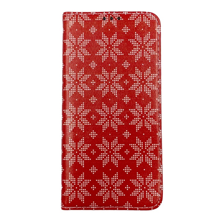 Husa Craciun Flip Carte Xiaomi Mi 9T Pro model Christmas Star, Portofel cu Stand, Antisoc, Viceversa Rosu