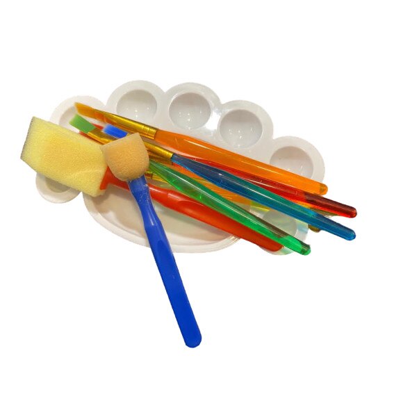 Set pictura paleta acuarele cu 7 pensule