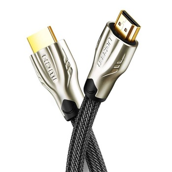 Cablu UGREEN, HD102, HDMI 2.0, Rezolutie 4K 60Hz, HDR, Conectori placati cu aur 24K, 3 m, Negru/Gri, Tip snur acoperit cu nailon Cablu UGREEN, HD102, HDMI 2.0, Rezolutie 4K 60Hz, HDR, Conectori placati cu aur 24K, 3 m, Negru/Gri, Tip snur acoperit cu nailon