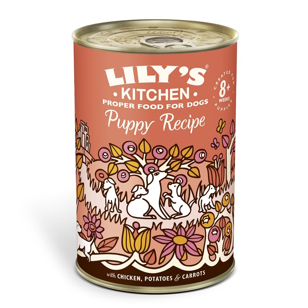 Conserva Caini Lily's Kitchen Puppy cu Pui, Cartofi si Morcovi, 400 g