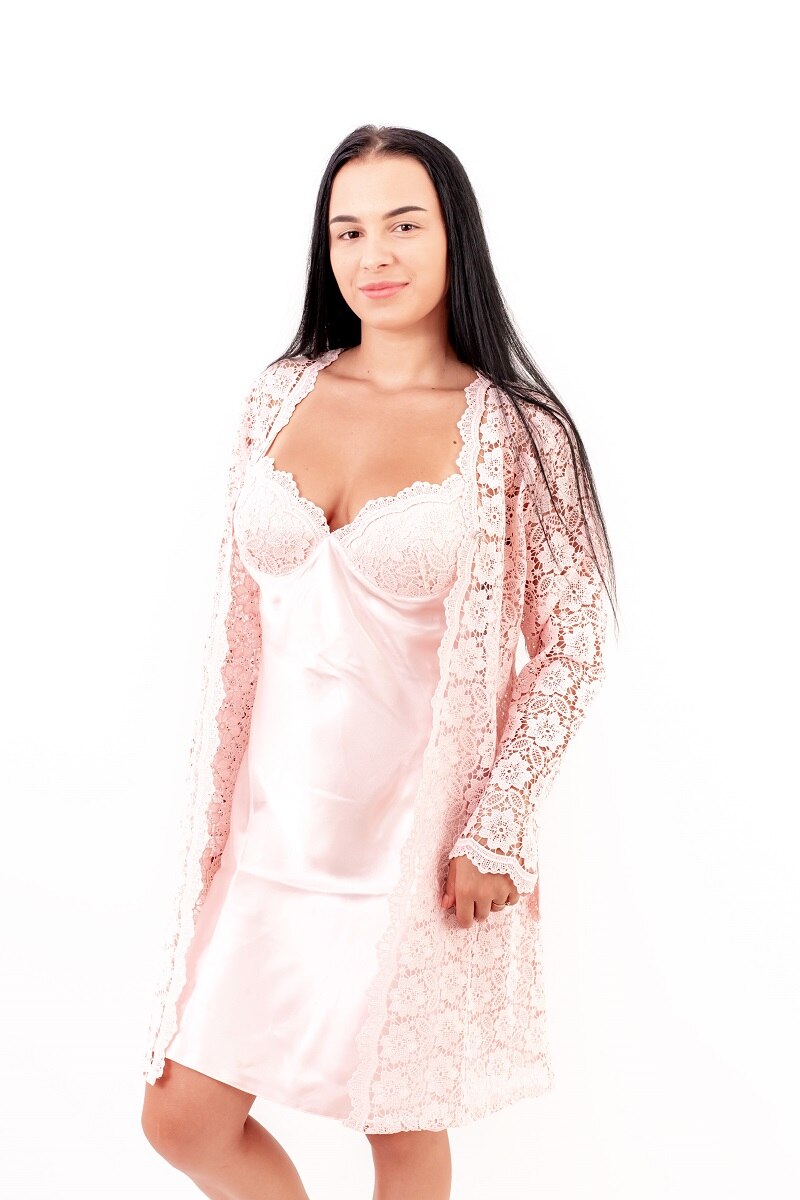 Set de 6 piese ,satin Jasmin 1487, Roz pudrat