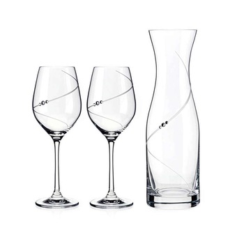 Set Pahare si Carafa Vin din Cristal cu Silhouette 3 Piese Set Pahare si Carafa Vin din Cristal cu Silhouette 3 Piese