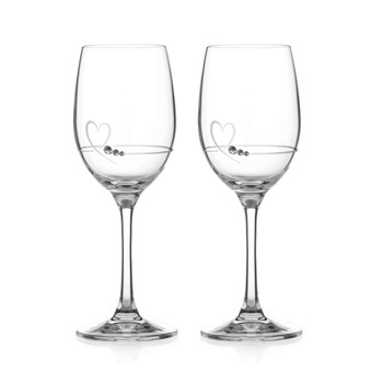 Set 2 Pahare de Vin Cristal cu Inima Set 2 Pahare de Vin Cristal cu Inima