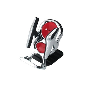 Suport auto Automax pentru telefon, fixare la ventilatie, Crom/Rosu Suport auto Automax pentru telefon, fixare la ventilatie, Crom/Rosu