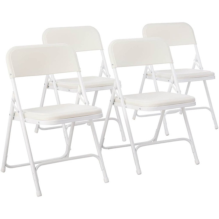 Set 4 buc scaune captusite si pliabile Timeless Tools, Alb