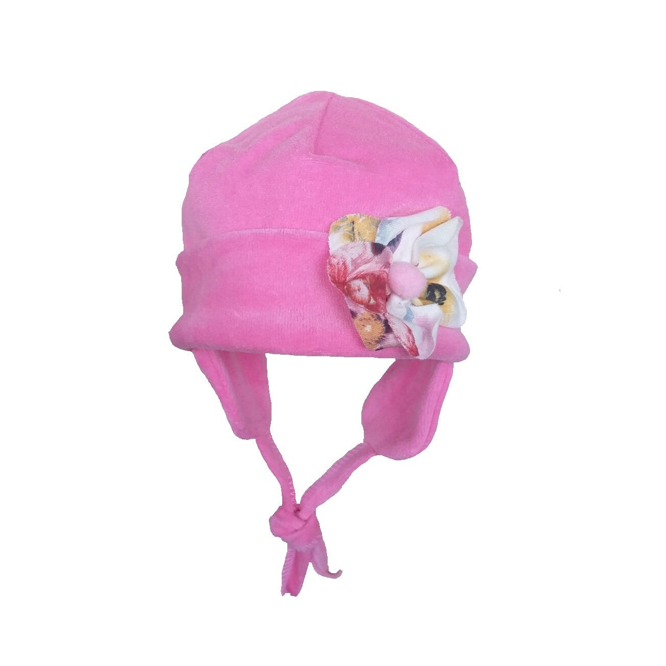 Caciula Mic Pitic C226NN din catifea cu floare colorata, ciclamen, 38 cm