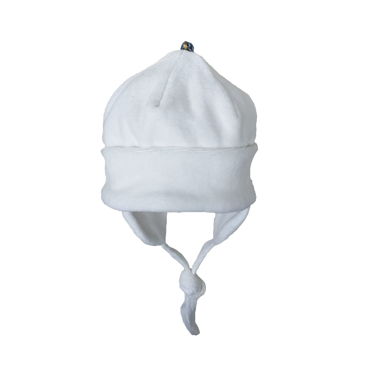 Caciula Mic Pitic C219NN din catifea captusita cu bumbac, ecru, 42 cm