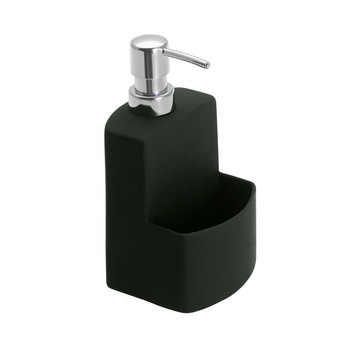Dispenser sapun lichid cu suport burete, Festival, negru, 380 ml Dispenser sapun lichid cu suport burete, Festival, negru, 380 ml