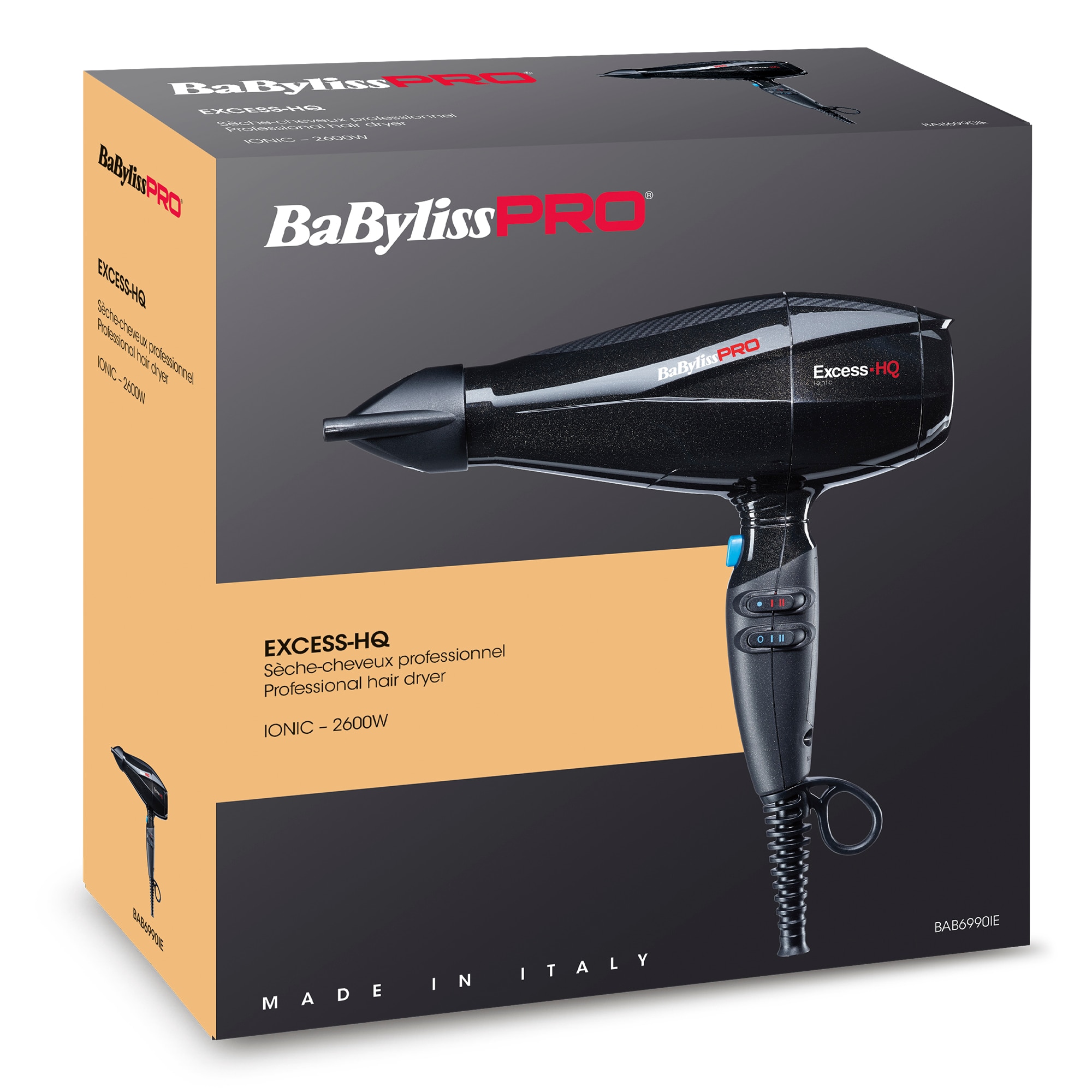 Tropical Emulate Airing Uscator de par profesional Babyliss Pro Excess HQ Ionic BAB6990IE, 2600 W,  Negru - eMAG.ro