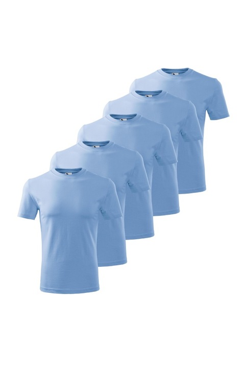 5 db-os férfi póló szett, világoskék, P73-15X5, Kék