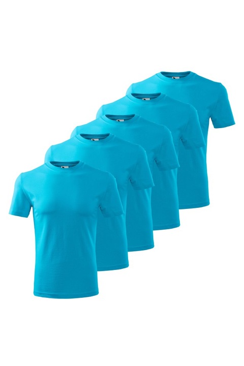 5 db-os férfi póló szett, Türkiz, P73-44X5, Türkiz