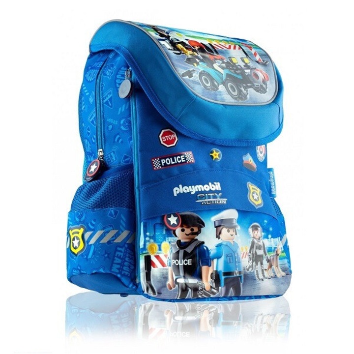 Ghiozdan scolar Astra, Playmobil Politie, 28x36x18 cm