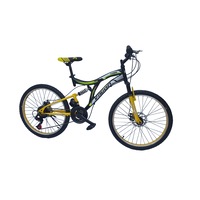 Bicicleta MTB full suspensie Vision Kings 2D, roata 24”, culoare Negru/Galben