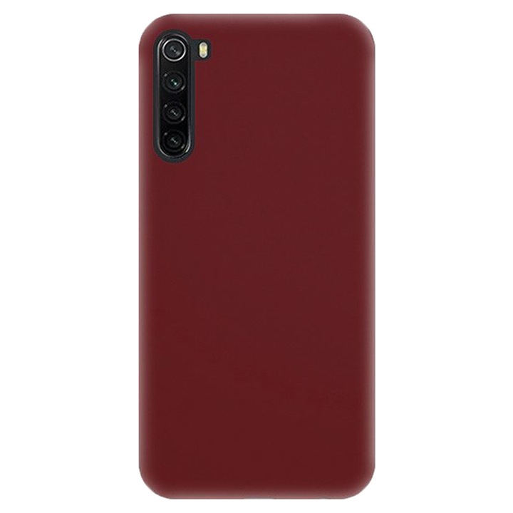 Husa Premium Liquid, Ultra Slim, din silicon high tech, Compatibil cu Xiaomi Redmi Note 8, Visiniu
