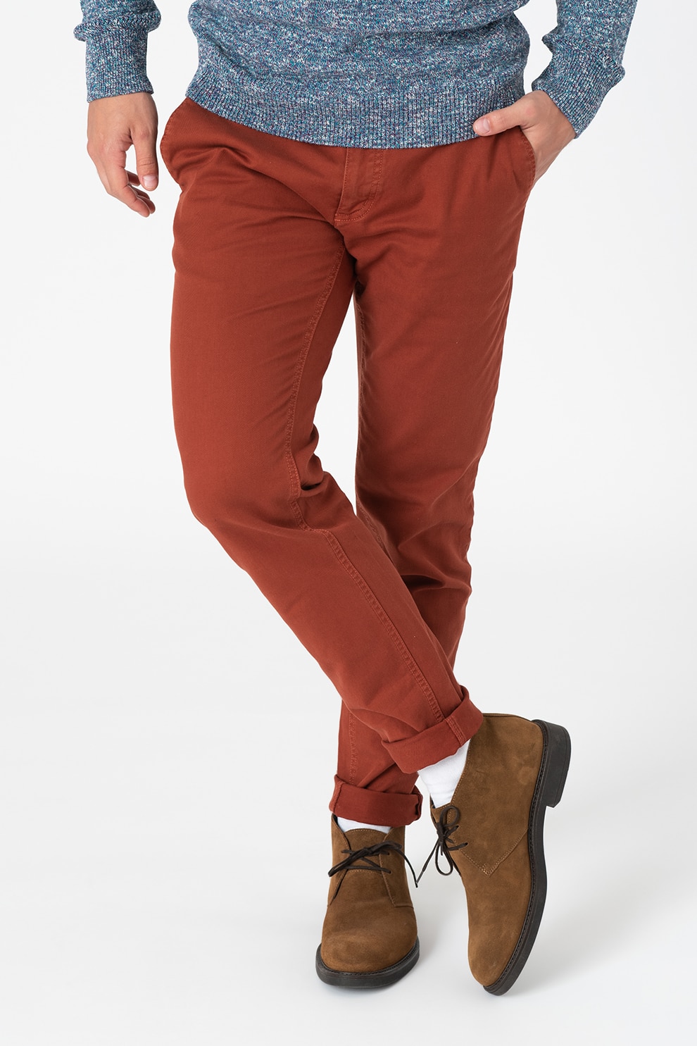 Scotch & Soda, Pantaloni chino cu talie ajustabila, Scortisoara, W30-L32