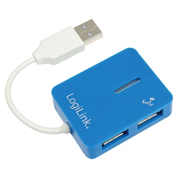 Hub Logilink UA0136, 4 porturi,USB 2.0, Blue Hub Logilink UA0136, 4 porturi,USB 2.0, Blue