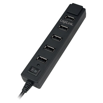 Hub Logilink UA0124, 7 porturi,USB 2.0, include alimentarea, Black Hub Logilink UA0124, 7 porturi,USB 2.0, include alimentarea, Black
