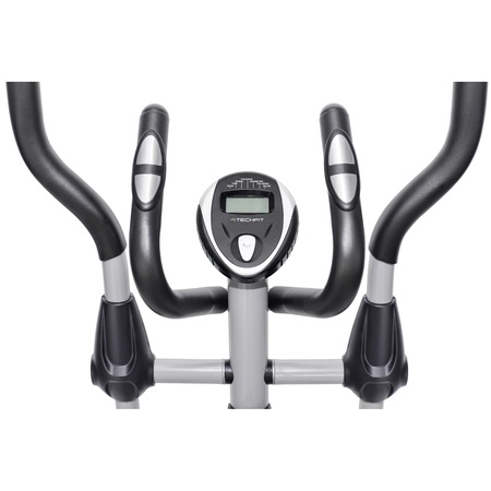 Bicicleta fitness de exercitii Eliptica Techfit Optimuscity 310, Greutate volanta: 4 kg, Greutate utilizator: 100 kg, Suport cu bidon apa inclus, Roti pentru transport