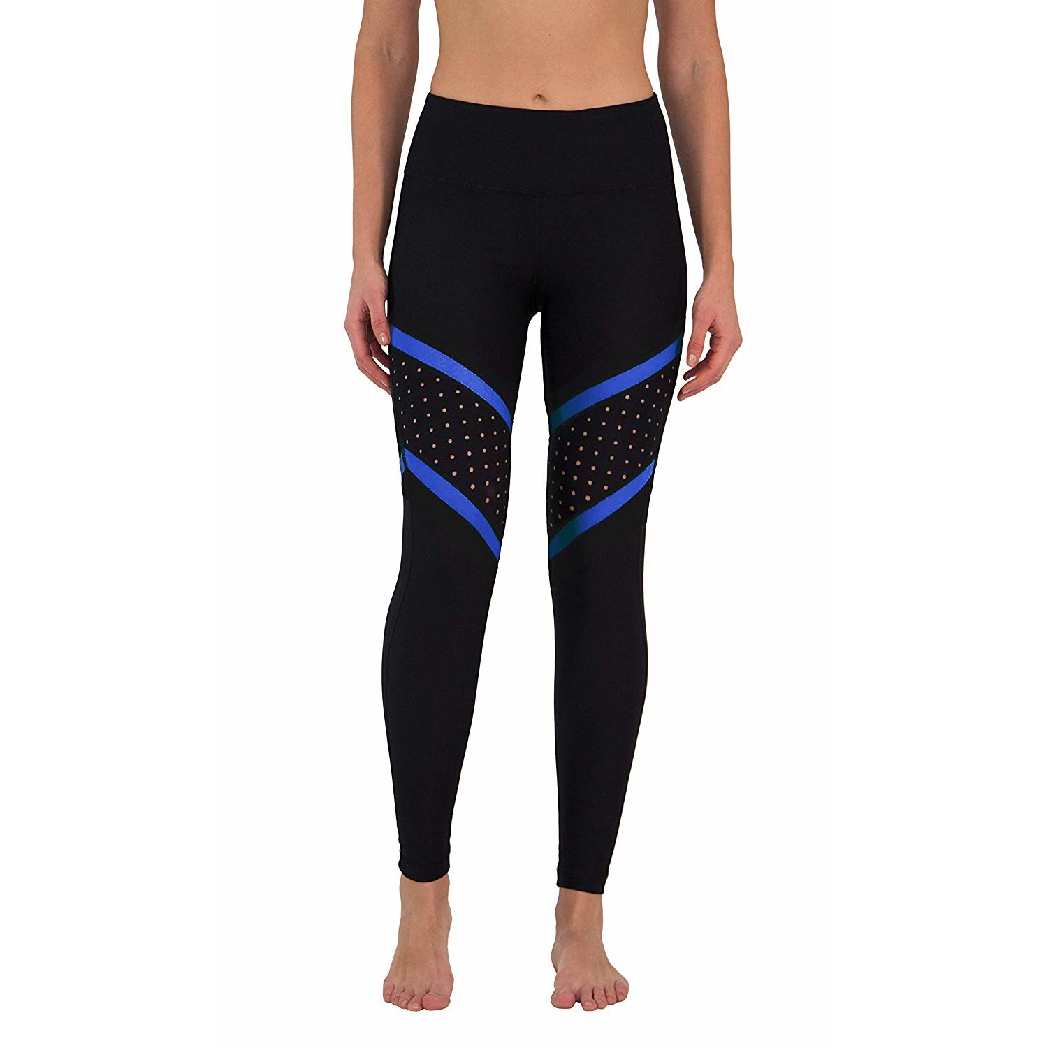 Colanti lungi 90 DEGREE BY REFLEX pentru fitness, yoga, aerobic, negru/albastru, marimea XS, 1A295XS