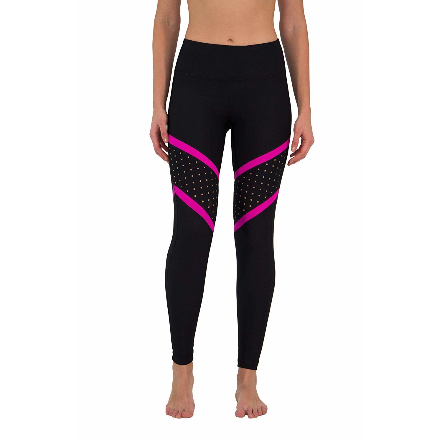 Colanti lungi 90 DEGREE BY REFLEX pentru fitness, yoga, aerobic, negru/roz, marimea XS, 1A296XS