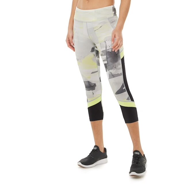 Colanti trei sferturi TEK GEAR pentru fitness, yoga, aerobic, multicolor, marimea S, 2K295S